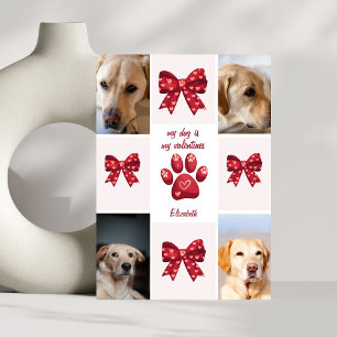 My Dog Is My Valentines Bow 4 Photos Holiday Card