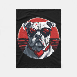 My Dog Is My Valentine's Day 2024 Shirt Bulldog Do Fleece Blanket