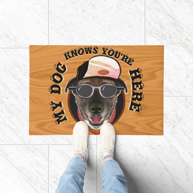 My Dog Knows You're Here Doggie Door Doormat (Indoor)