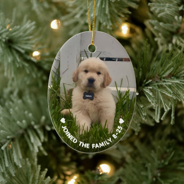 My Dog Photo Christmas Ceramic Ornament (Tree)