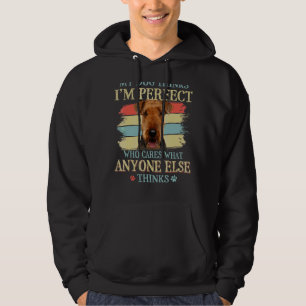 My Dog Thinks I'm Perfect Airedale Terrier Retro S Hoodie