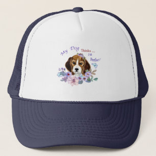 My Dog thinks I'm Perfect Dog Illustration Trucker Hat