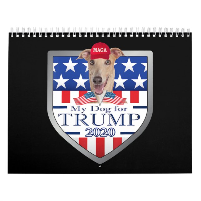 My Dog Trump 2020 Greyhound Wearing Glasses Calendar (Cover)