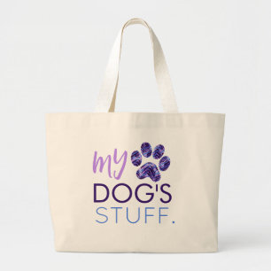 MY DOG'S STUFF SIMPLE MODERN ZEBRA LARGE TOTE BAG