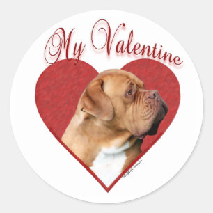My Dogue de Bordeaux Valentine Classic Round Sticker