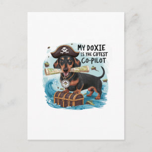 My Doxie Is The Cutest Co-Pilot Postcard