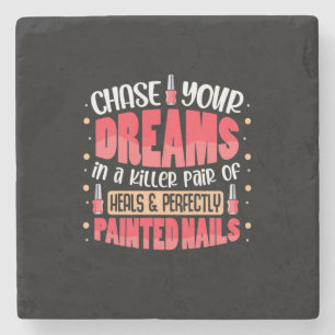 My Dreams Painted Nails Stone Coaster