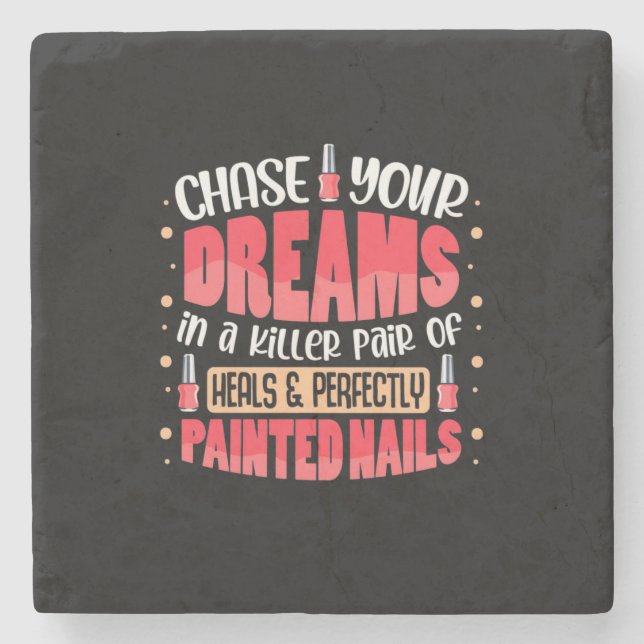 My Dreams Painted Nails Stone Coaster (Front)