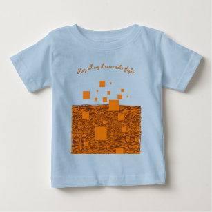 My Dreams Take Flight Block Square Orange Floating Baby T-Shirt