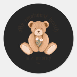 My Emotional Health Is A Priority Today Vintage Po Classic Round Sticker