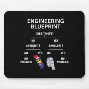 My Engineering Blueprint - Funny Engineer  Mouse Pad