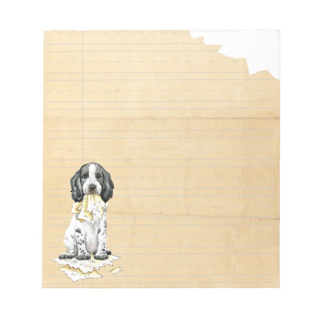 My English Cocker Ate My Homework Notepad (Front)