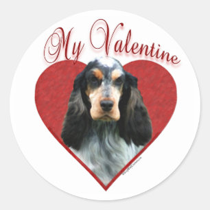 My English Cocker Spaniel Valentine Classic Round Sticker
