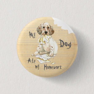 My English Setter Ate My Homework 3 Cm Round Badge