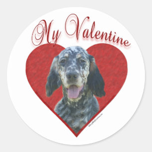 My English Setter Valentine Classic Round Sticker