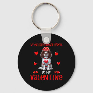 My English Springer Spaniel Is My Valentine Hearts Key Ring