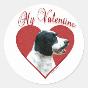 My English Springer Spaniel Valentine Classic Round Sticker