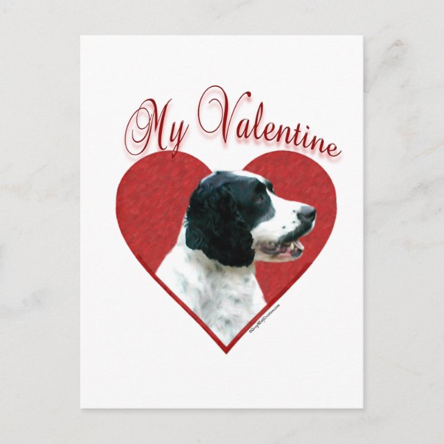 My English Springer Spaniel Valentine Holiday Postcard (Front)