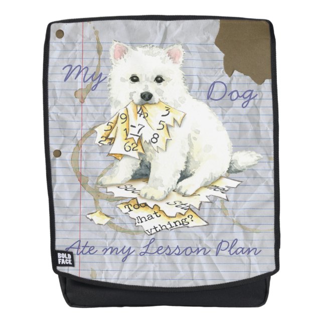 My Eskie Ate My Lesson Plan Backpack (Front)