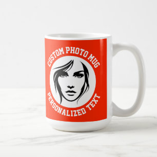 My Face on a BRIGHT RED Large Custom Mug