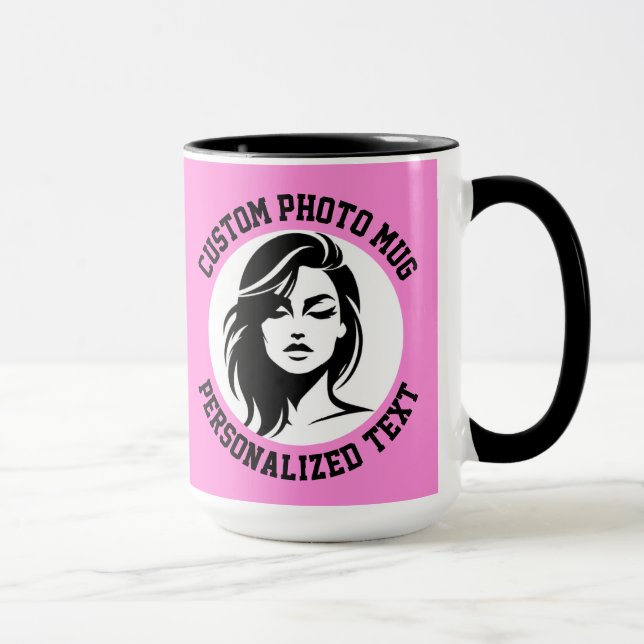My Face on a CARNATION PINK Large Custom Combo Mug (Right)