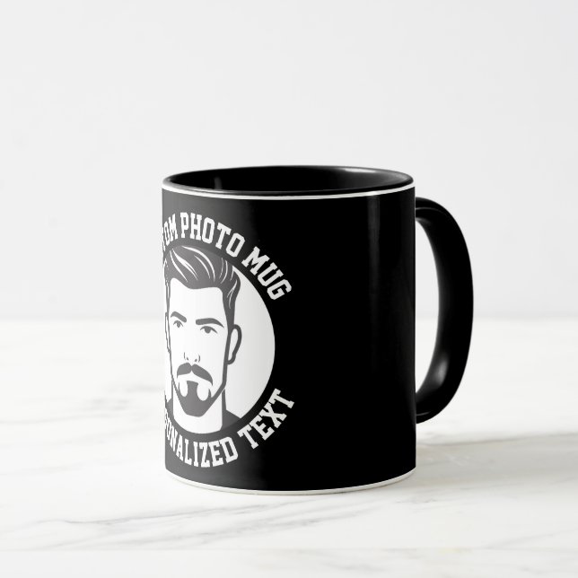 My Face on a Custom Combo Mug BLACK (Front Right)