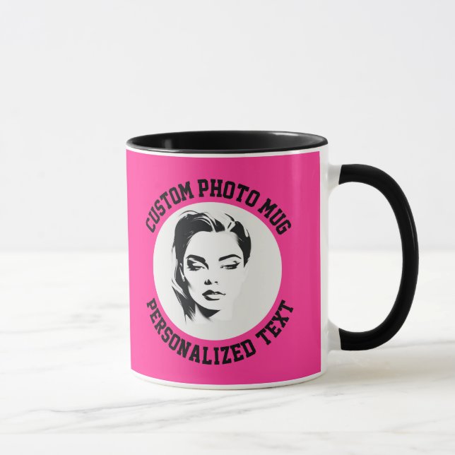 My Face on a Custom Combo Mug STRAWBERRY PINK (Right)