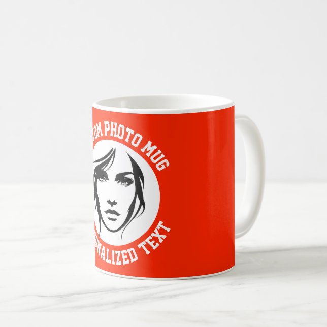 My Face on a Custom Mug BRIGHT RED (Front Right)