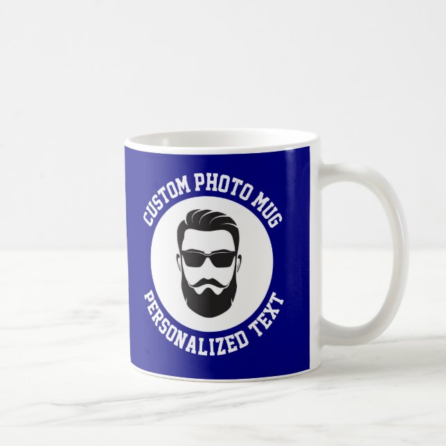 My Face on a Custom Mug NAVY BLUE (Right)