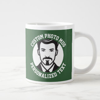 My Face on a HUNTER GREEN Custom Large Coffee Mug