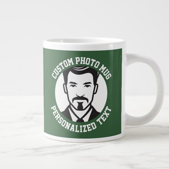 My Face on a HUNTER GREEN Custom Large Coffee Mug (Right)