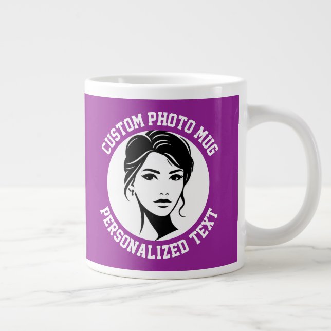 My Face on a PLUM PURPLE Custom Large Coffee Mug (Right)