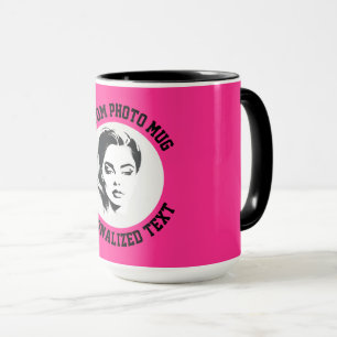 My Face on a STRAWBERRY PINK Large Custom Combo Mug