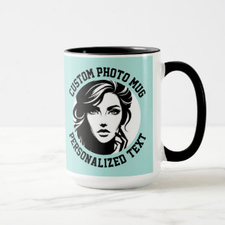 My Face on a TURQUOISE GREEN Large Custom Combo Mug