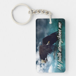 "My faith strengthens me" Motivation Affirmation Key Ring