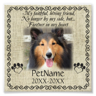 My Faithful Friend Pet Sympathy Custom Burlap Photo Print