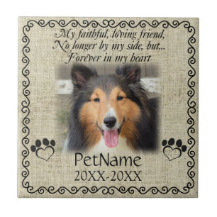 My Faithful Friend Pet Sympathy Custom Burlap Tile