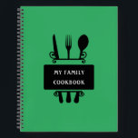 My Family Cookbook Baking Cooking Recipes Notebook<br><div class="desc">My Family Cookbook. An elegant recipe notebook for a mum or dad to fill in and give to their daughter or son. Complete the notebook with your favourite family recipes for her or him to treasure as a keepsake. The text of the cooking design is customisable and can be personalised...</div>