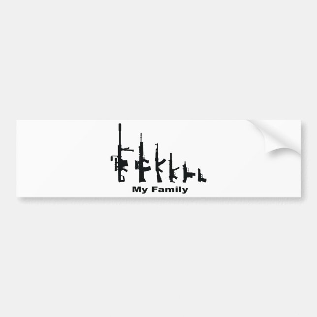 My Family (I Love Guns) Bumper Sticker (Front)