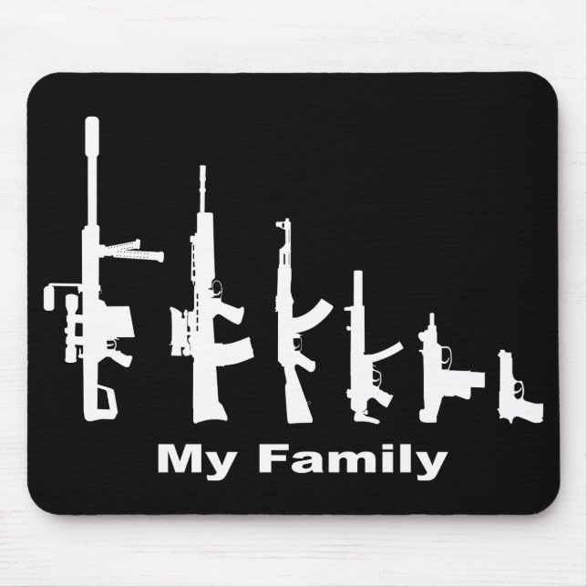 My Family (I Love Guns) Mouse Pad (Front)