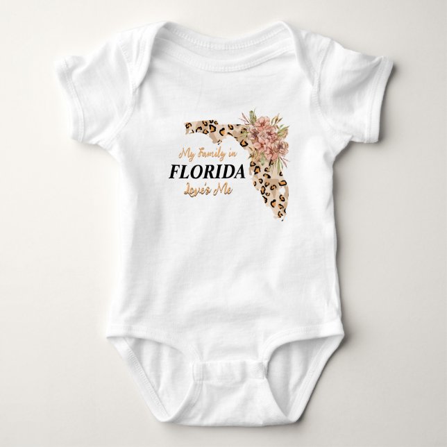 My Family in Florida Loves me Baby Bodysuit (Front)
