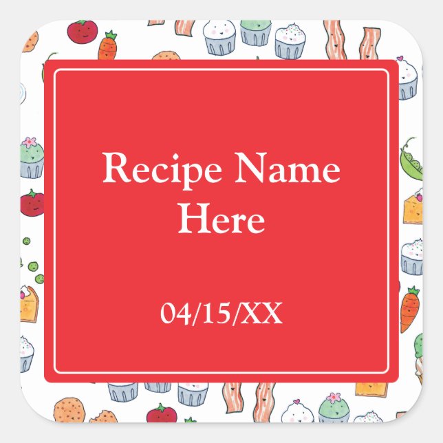 My Family Recipes Square Sticker (Front)
