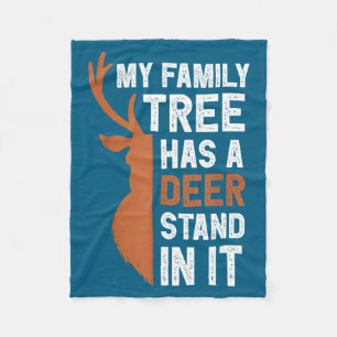 My family tree deer stand it funny hunting colored fleece blanket
