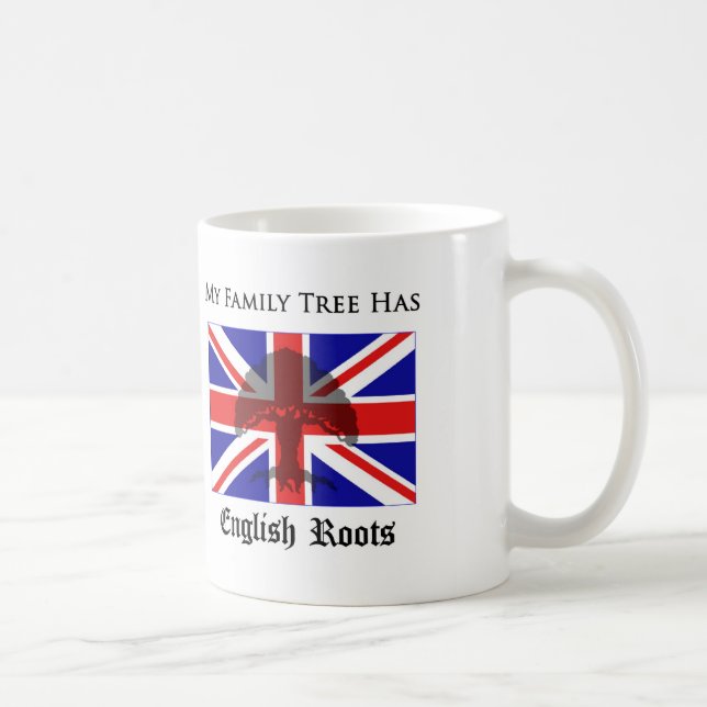 "My Family Tree Has English Roots" mug (Right)