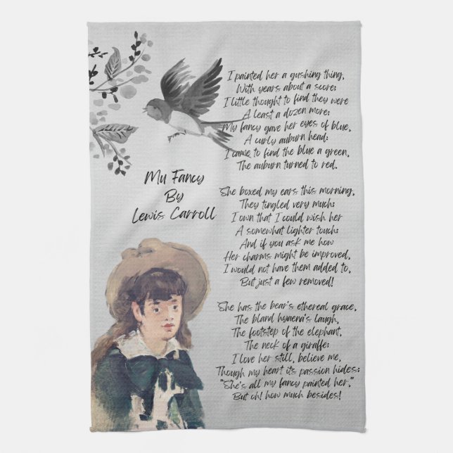 My Fancy Poem By Lewis Carroll   Tea Towel (Vertical)