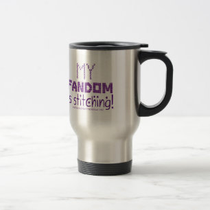 My Fandom In Stitching, version 2 Travel Mug