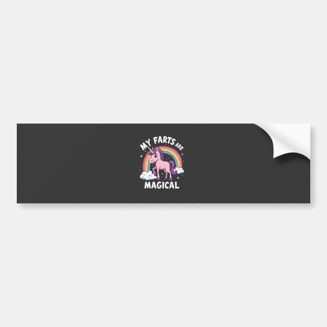 My Farts Are Magical Funny Unicorn Rainbow  Bumper Sticker (Front)