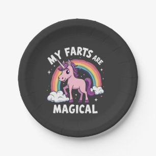 My Farts Are Magical Funny Unicorn Rainbow Paper Plate