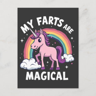 My Farts Are Magical Funny Unicorn Rainbow  Postcard