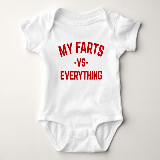 My Farts vs Everything Funny Baby Newborn  Baby Bodysuit (Front)